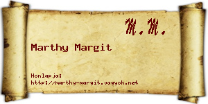 Marthy Margit névjegykártya